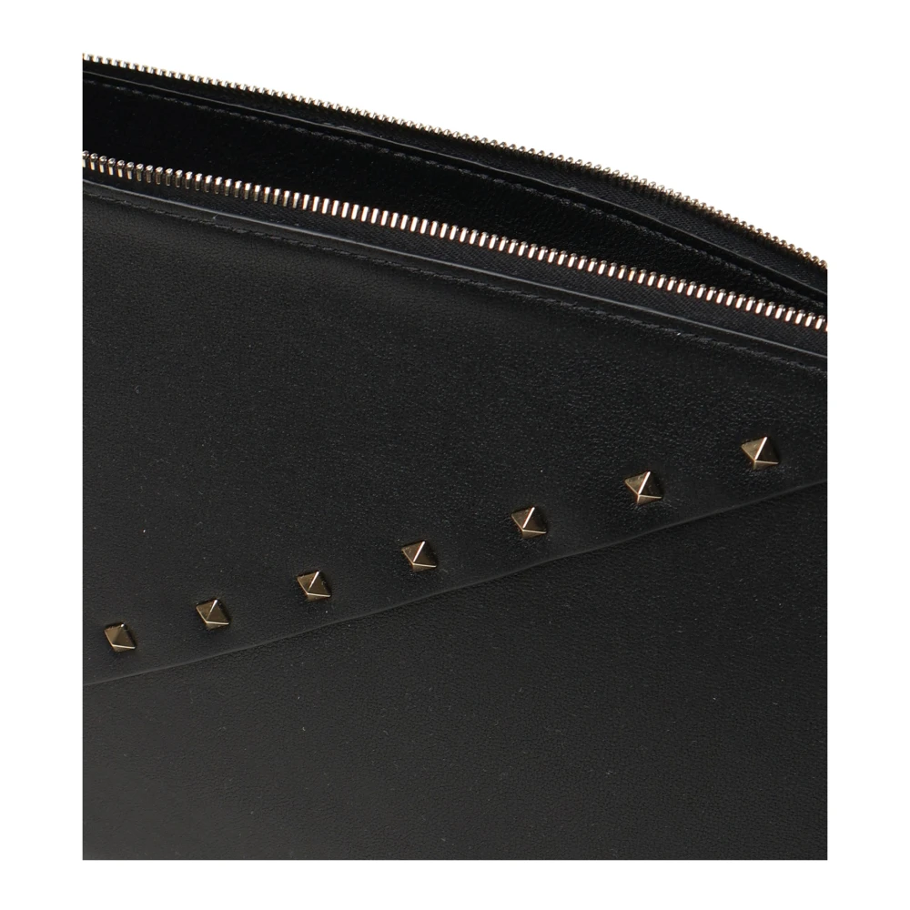 Valentino Garavani Zwarte Rockstud Leren Pouch met Studs Black Dames