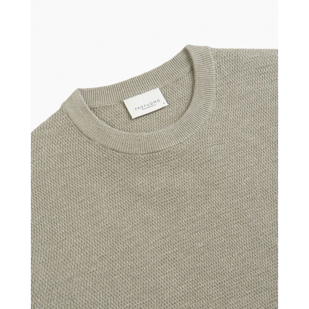 Profuomo Ronde Hals Pullover Midden Groen Green Heren