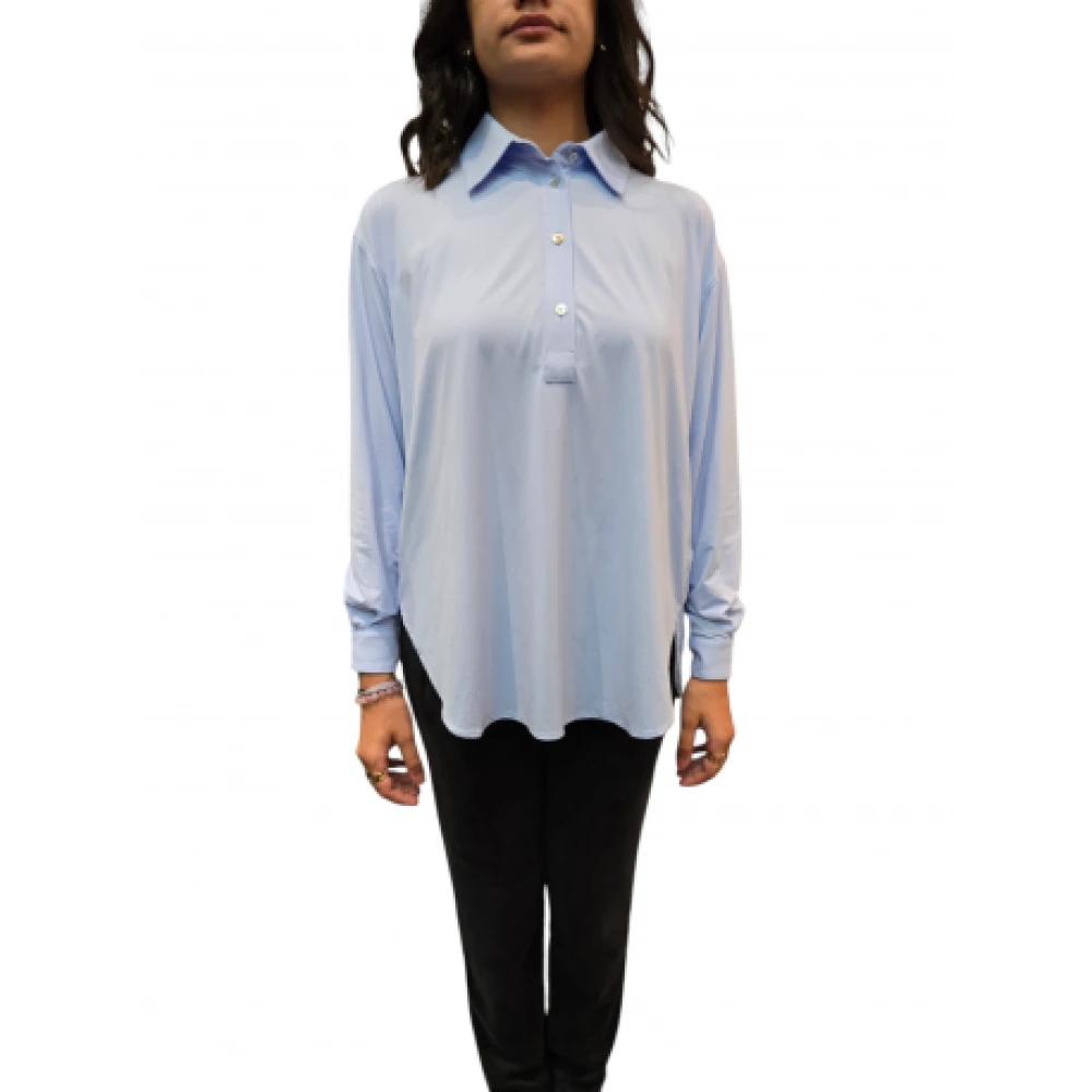 RRD Hemelsblauwe Oxford Blouse met Transparant Design Blue Dames