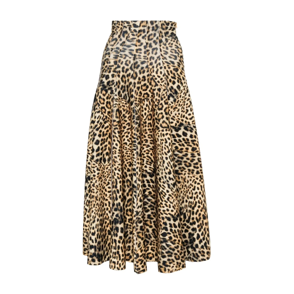 Norma Kamali Grace Rok Karamelbruin Luipaardprint Brown Dames