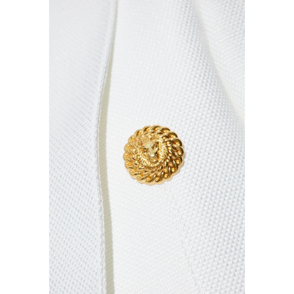 Balmain Korte jas met decoratieve applicaties White Dames
