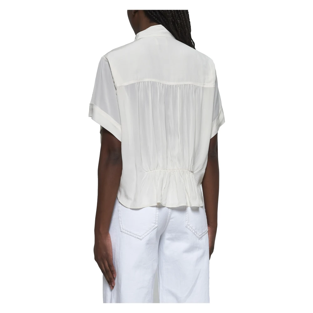 Isabel marant Blouse met verzamelde taille en vleermuismouwen Beige Dames