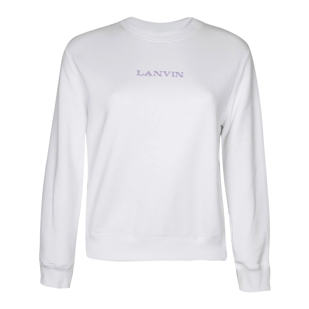 Lanvin Witte Katoenen Sweatshirt Ronde Hals Lange Mouwen White Dames