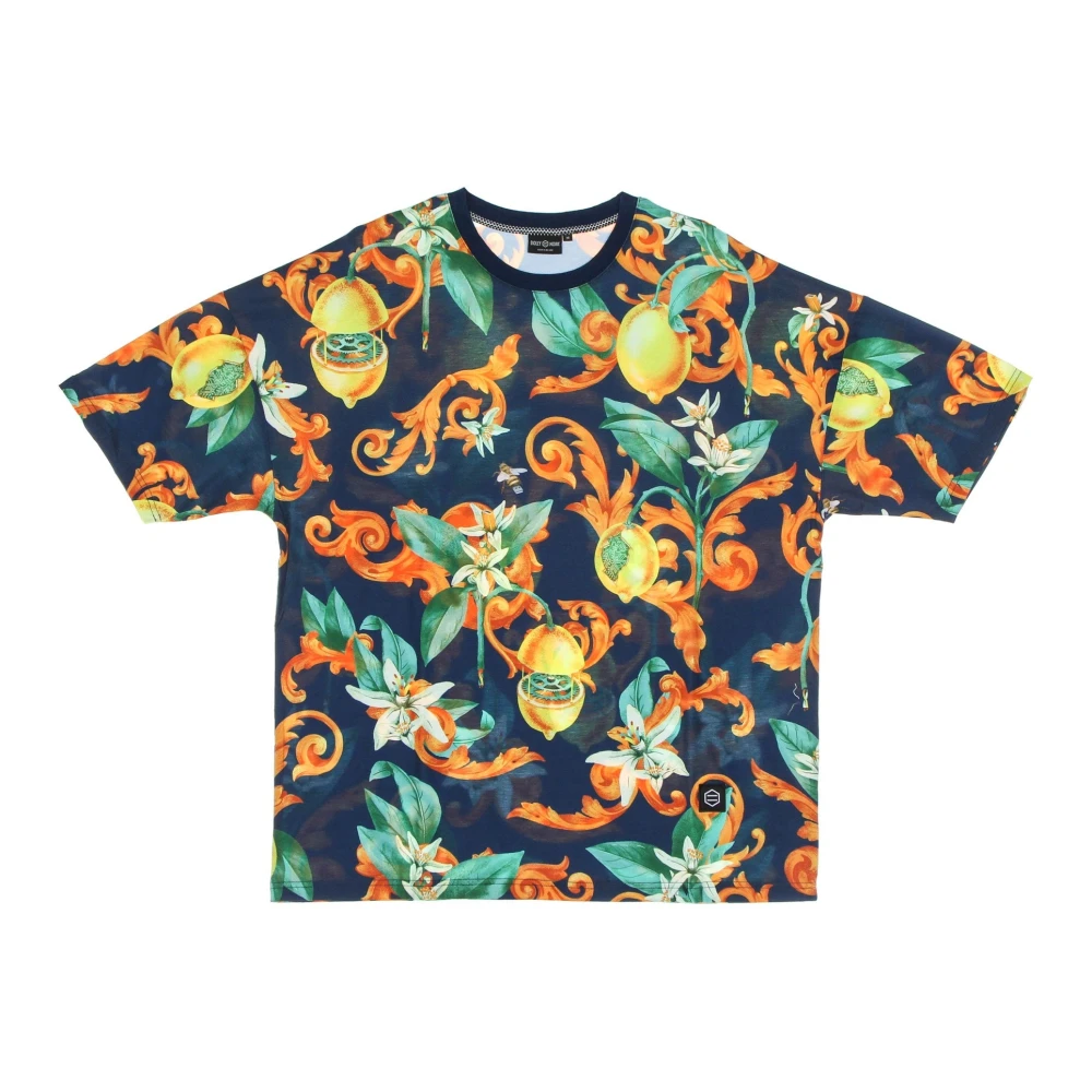 Dolly Noire Men's Multicolor T-Shirts, Xl, Lemons All Over Print Tee Blue