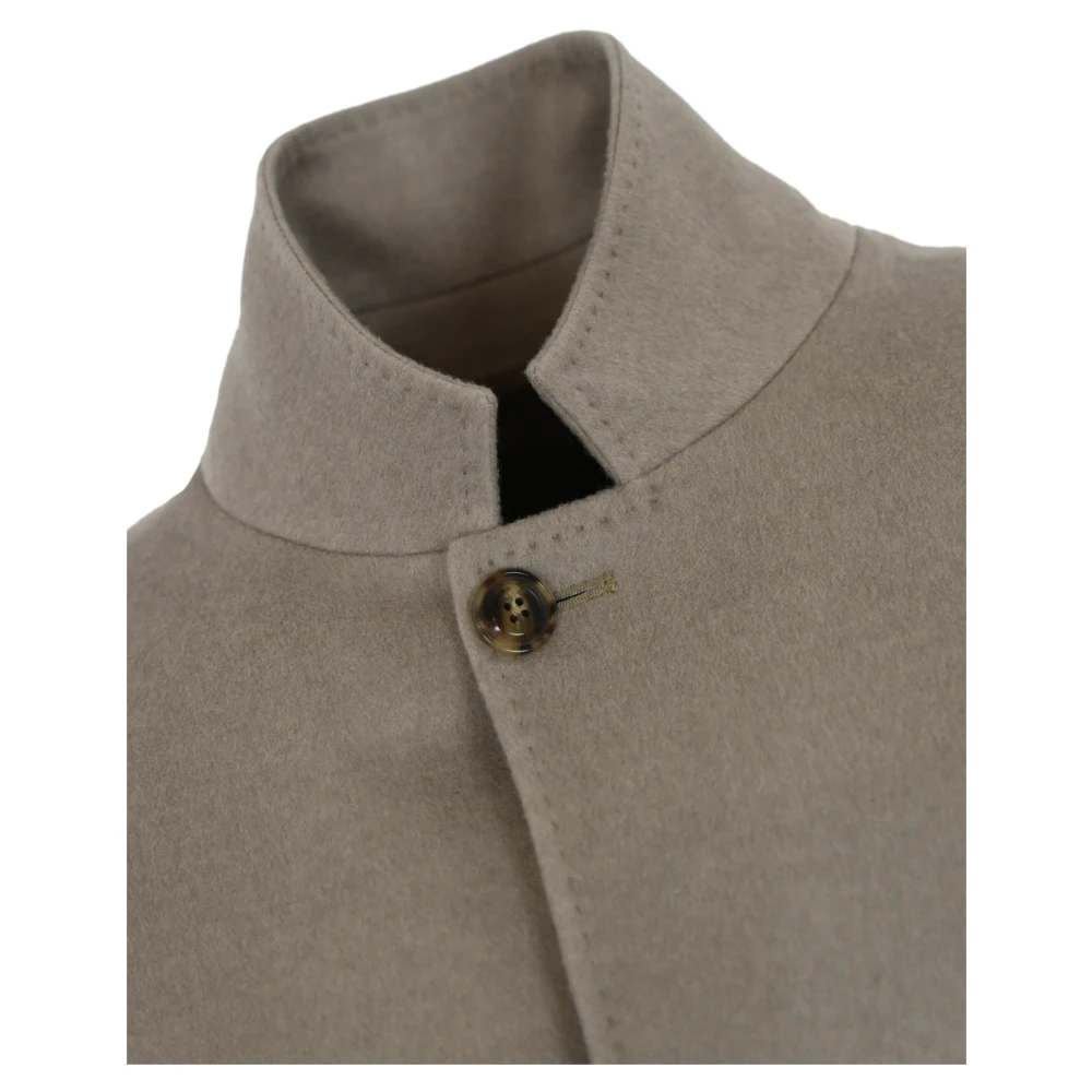 Barba Napoli Wol Kasjmier Lange Jas Beige Heren