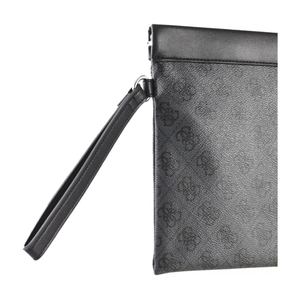 Guess Monogram PU leren clutch Zwart Gray Heren