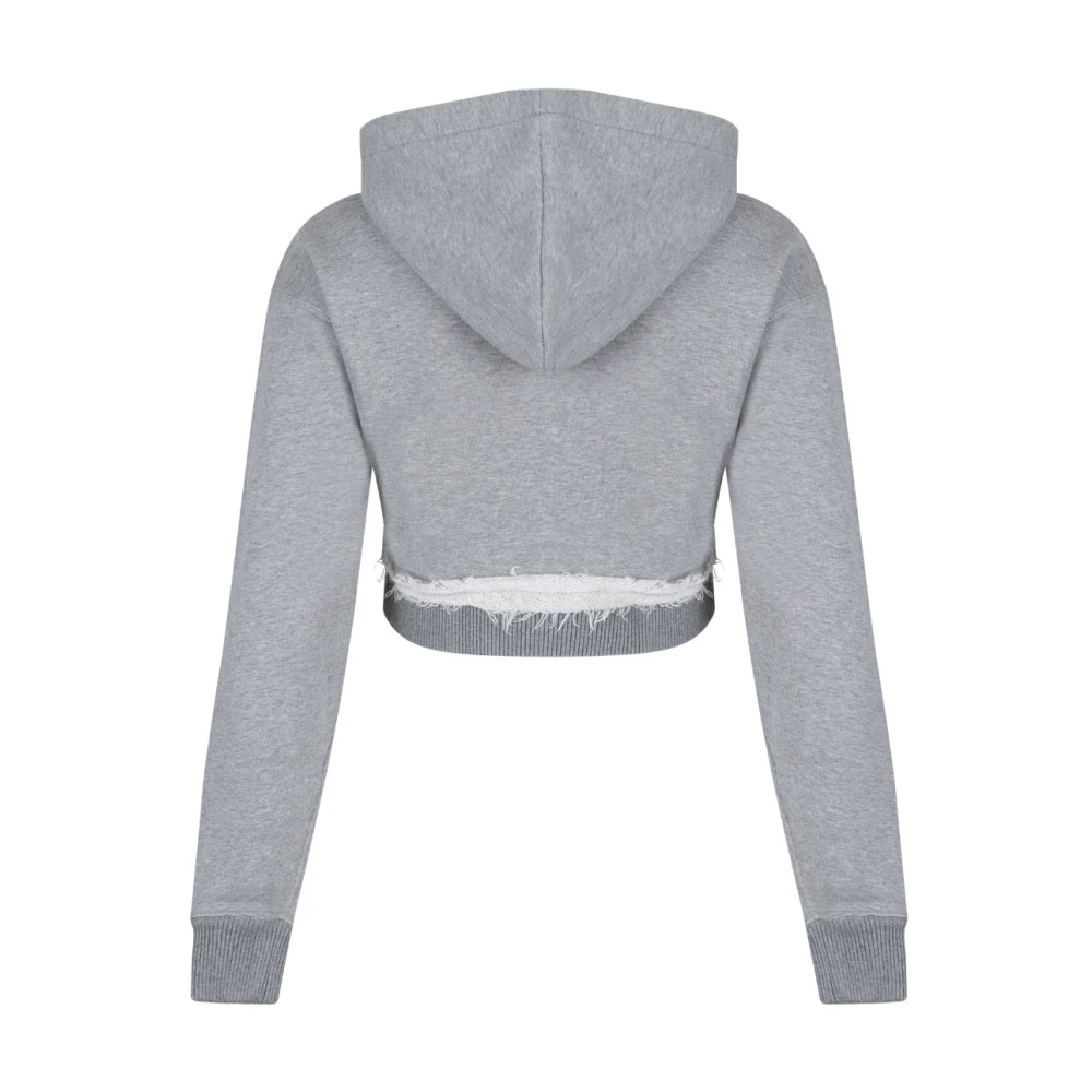 alexander mcqueen Lichtgrijze logo geborduurde hoodie Gray Dames