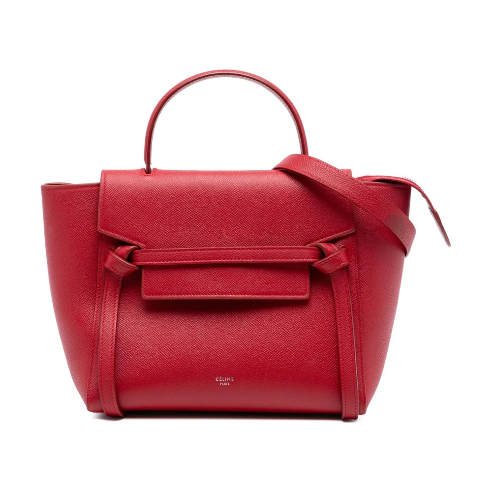 Celine Vintage Women's Red Pre-Owned Top Handle Handbag
