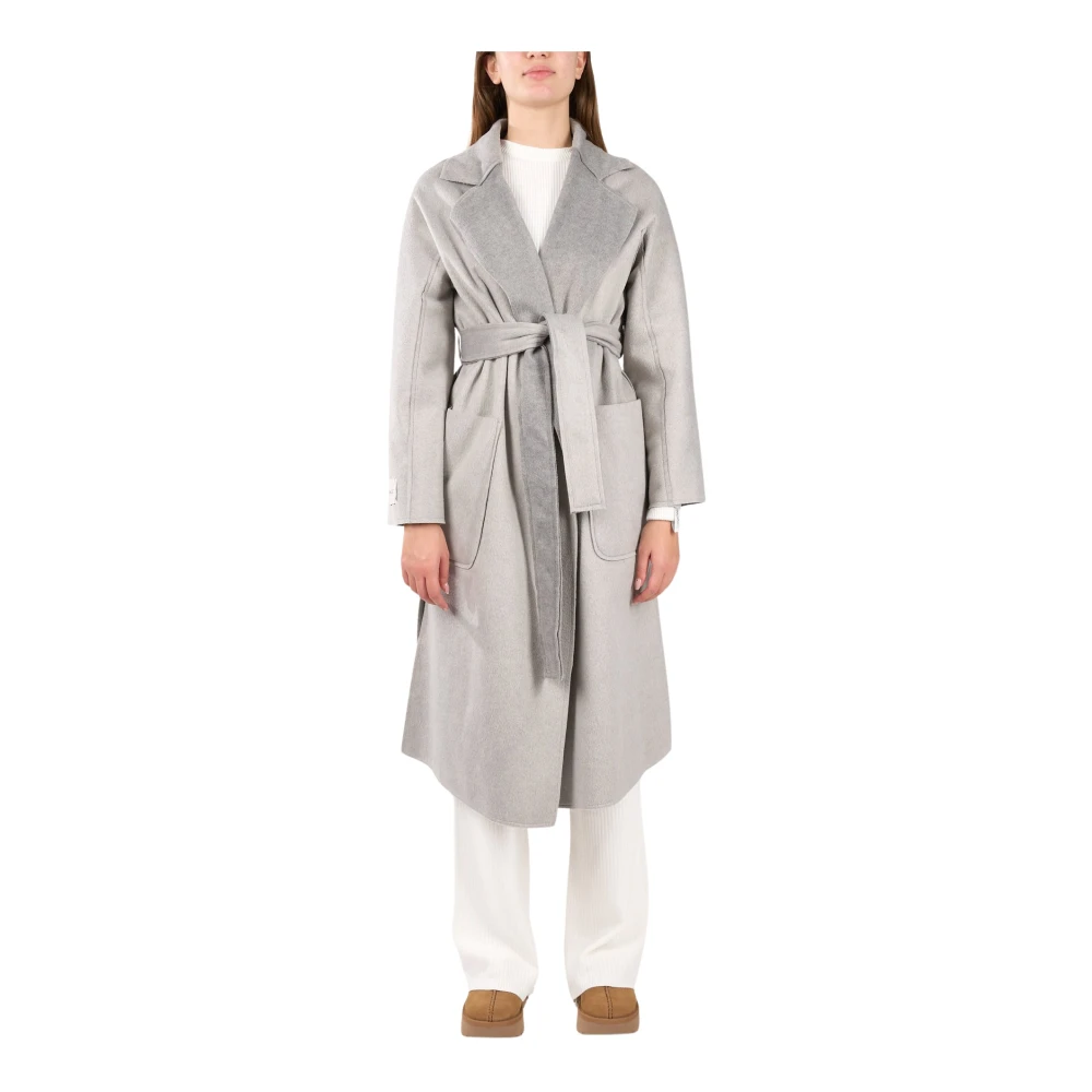 Hinnominate Wollen Jas met Zijsplitten Gray Dames