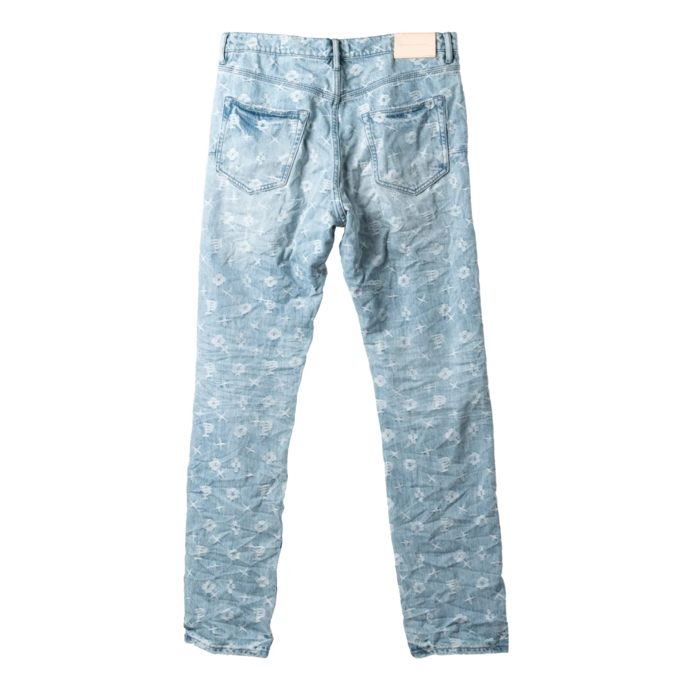 Purple Brand Luxe Jaquard Print Denim Jeans Blue Heren