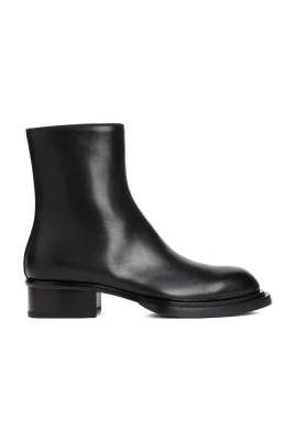 Svarta Ankelboots Rund Tå Dragkedja