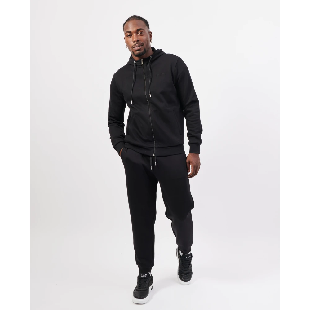 Bikkembergs Zwarte Hoodie Met Rits Logo Black Heren