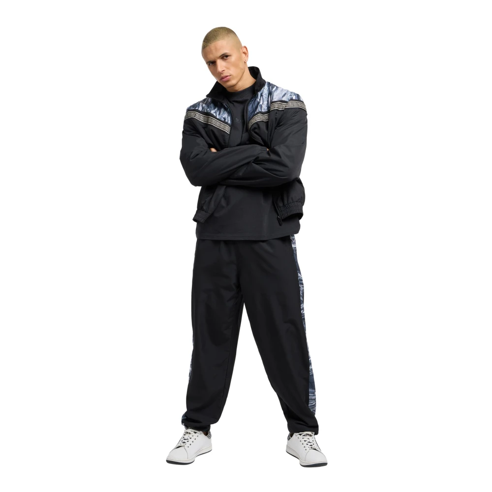 carlo colucci Sportief Tracksuit Set met Wafelstructuur Black Heren