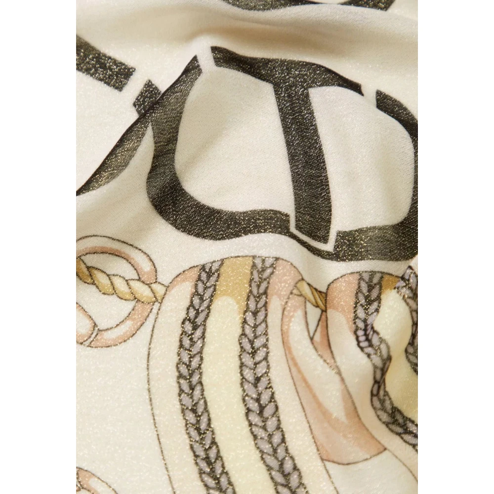 Twinset Ketting en Klemmen Print Sjaal Beige Dames