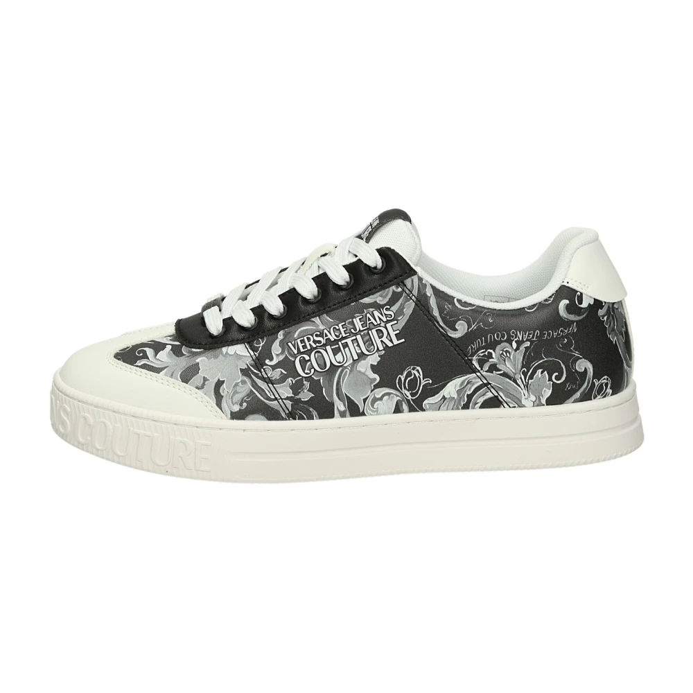 Versace Jeans Couture Lage Leren Sneakers Heren Schoenen Zwart