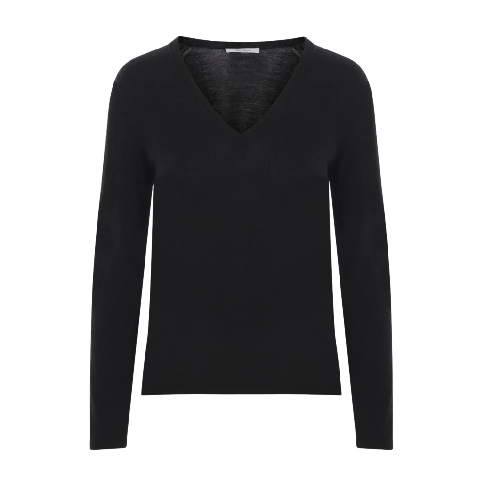 Max Mara Zwarte Cashmere V-Hals Trui Black Dames