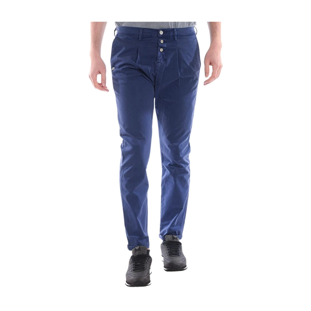 Daniele Alessandrini Men's Blue Slim-Fit Trousers, W32, Slim-Fit Trousers