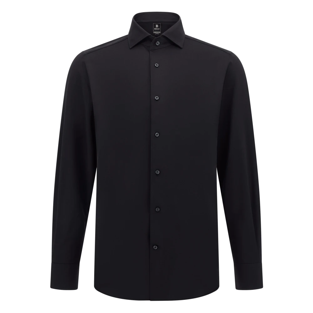 Boggi Milano Uomo Nero - Regular Fit Polo In Jersey Giapponese - Shirts - L