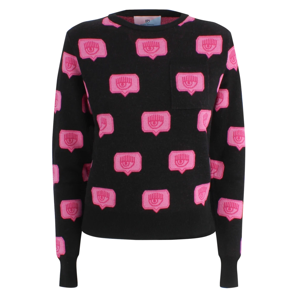 Chiara Ferragni Collection Truien met ronde hals Black Dames