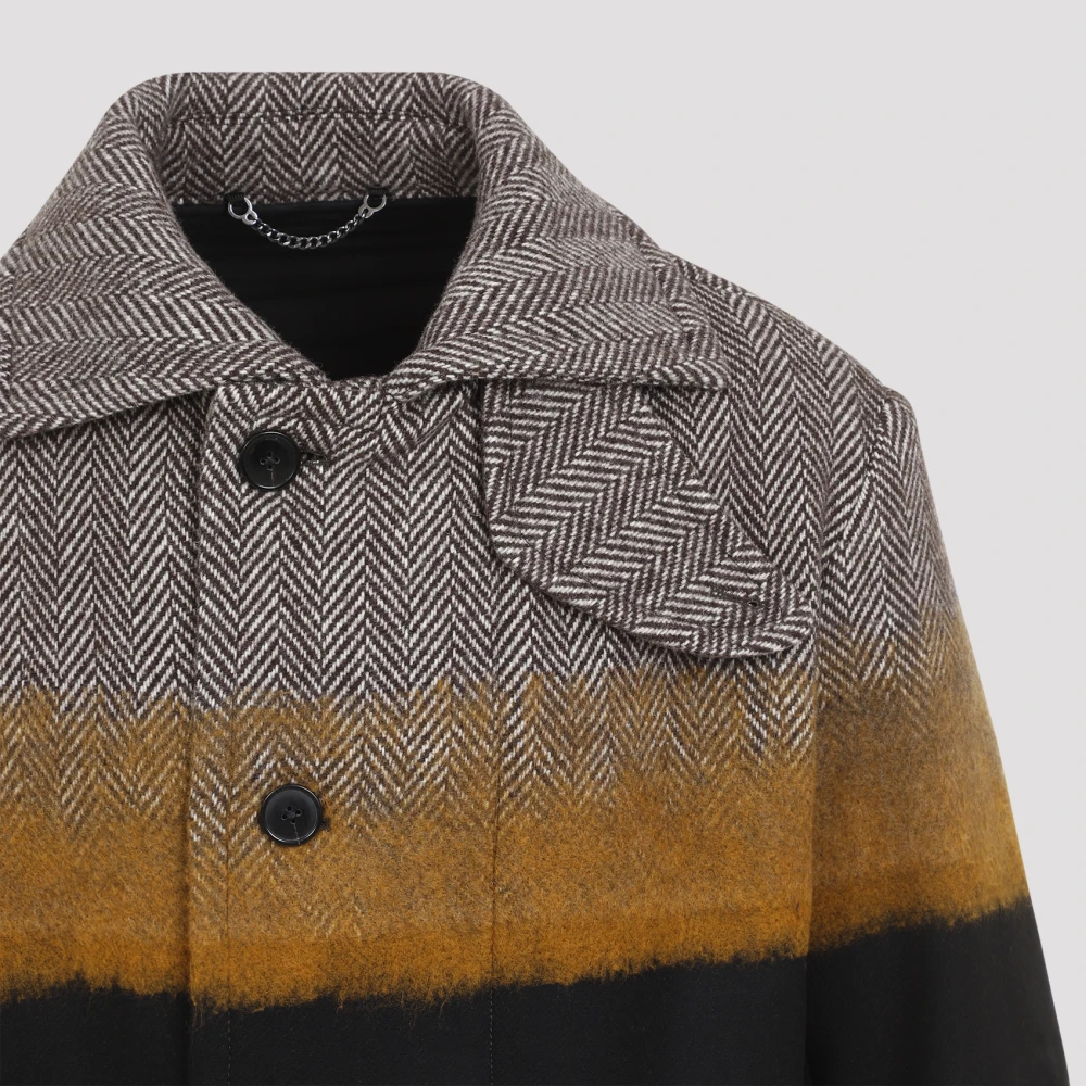 Dries Van Noten Luxe Bruine Wollen Jas Brown Heren