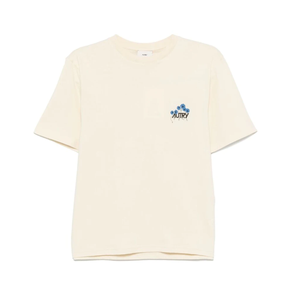 Autry T-shirt met bloemenprint en ronde hals Beige Dames