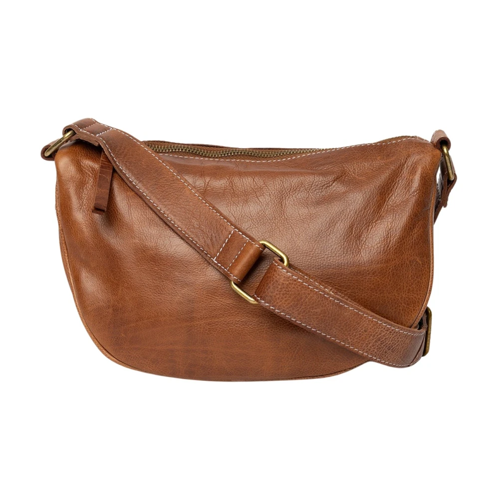 Re:designed Handgemaakte Crossover Tas met Vintage Look Brown Dames