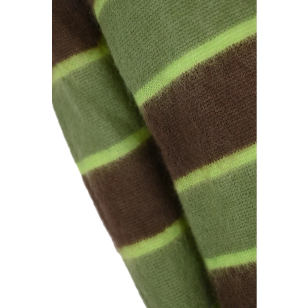 Amaránto Gestreepte Mohair Trui Bruin Multicolor Heren