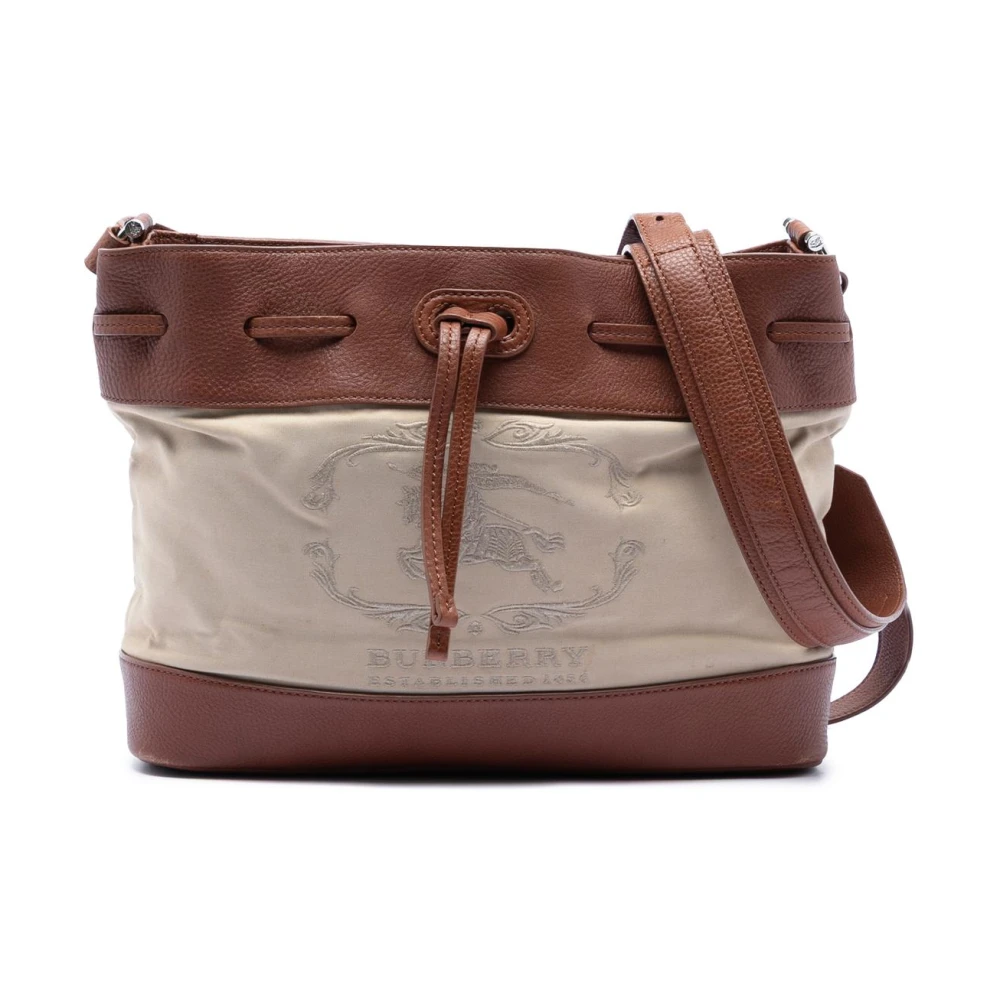 Burberry Vintage Women's Brown Pre-Owned Drawstring Bucket Bag