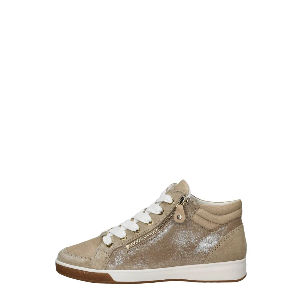 ara Rom ST High Soft Veterschoenen Hoog Dames Schoenen Beige