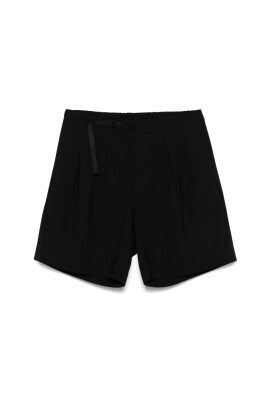 black-elasticated-waistband-shorts-with-pockets