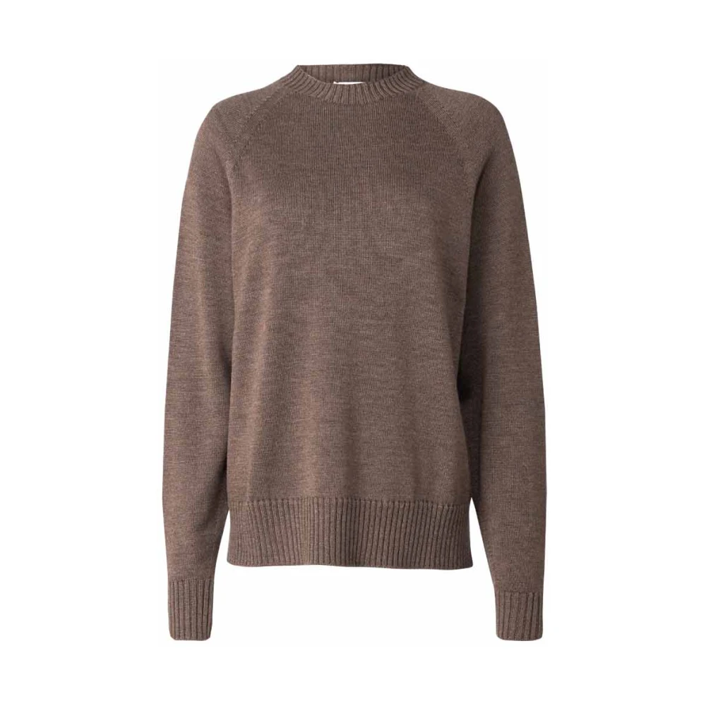 Max Mara Zachte Wol Ronde Hals Trui Brown Dames