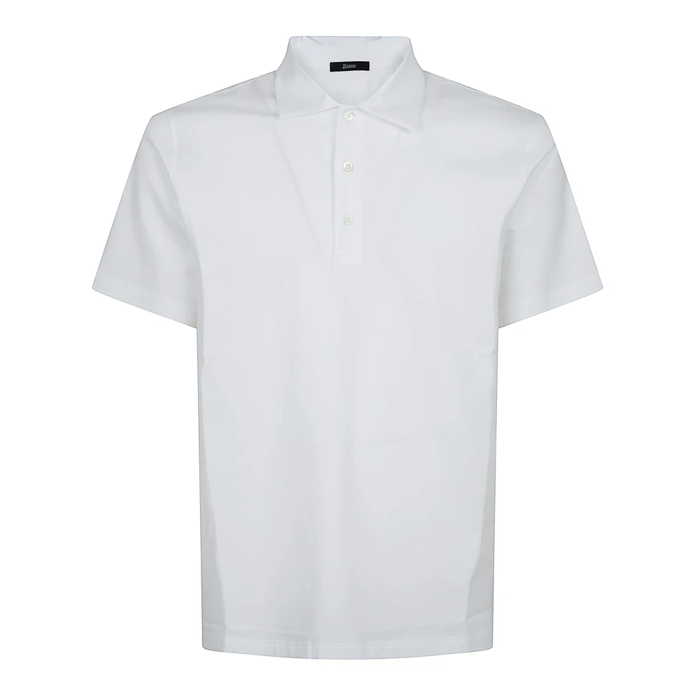 Herno Homme Blanc Tops, Taille: Xl Polo En Coton Stretch Superfine