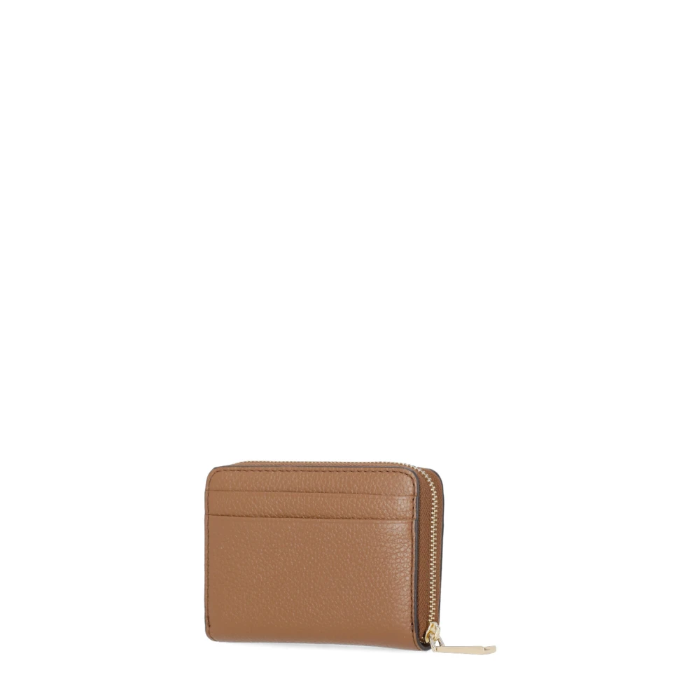 Michael Kors Bruin leren kaarthouder met rits Brown Dames