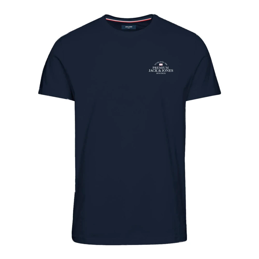 Jack & jones Basis Logo Print Korte Mouw T-shirt Blue Heren