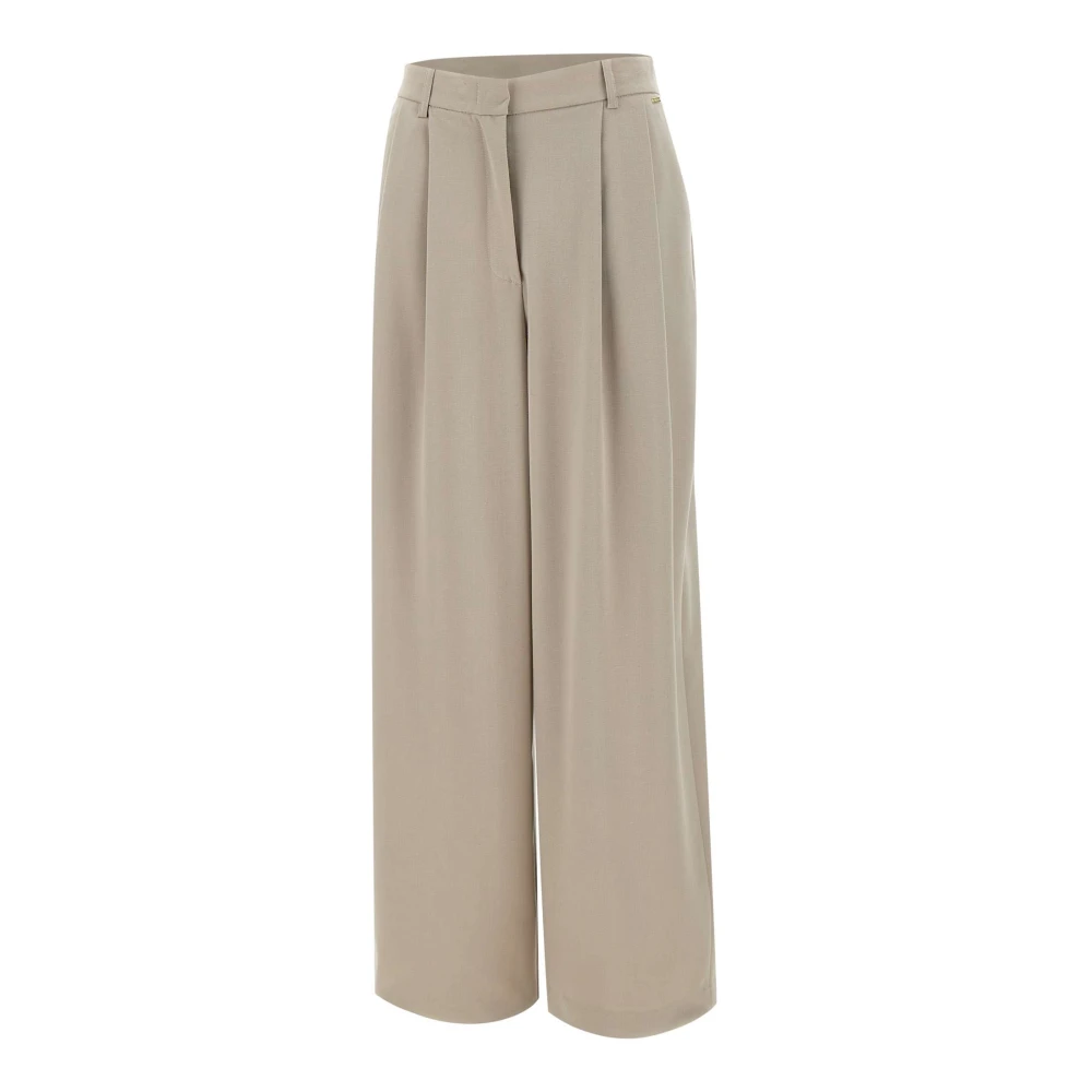 Kaos Crepe Broek Licht Grijs Beige Dames