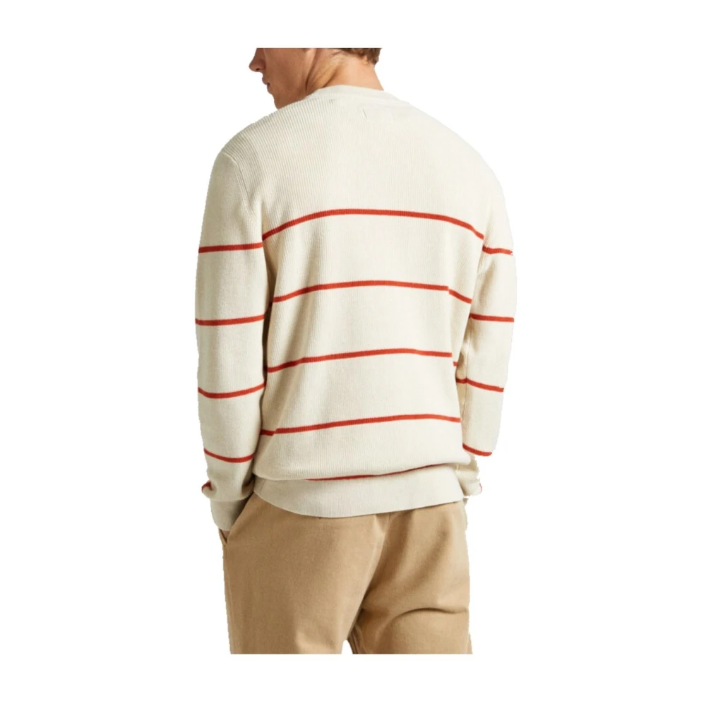 Pepe Jeans Moderne Gestreepte Katoenen Trui White Heren