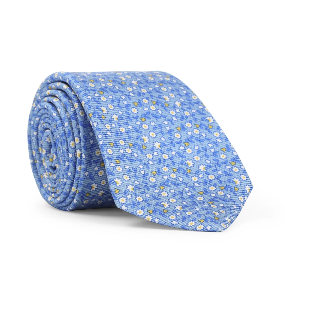 Kiton Elegante Zijden Stropdas voor Heren Blue Heren