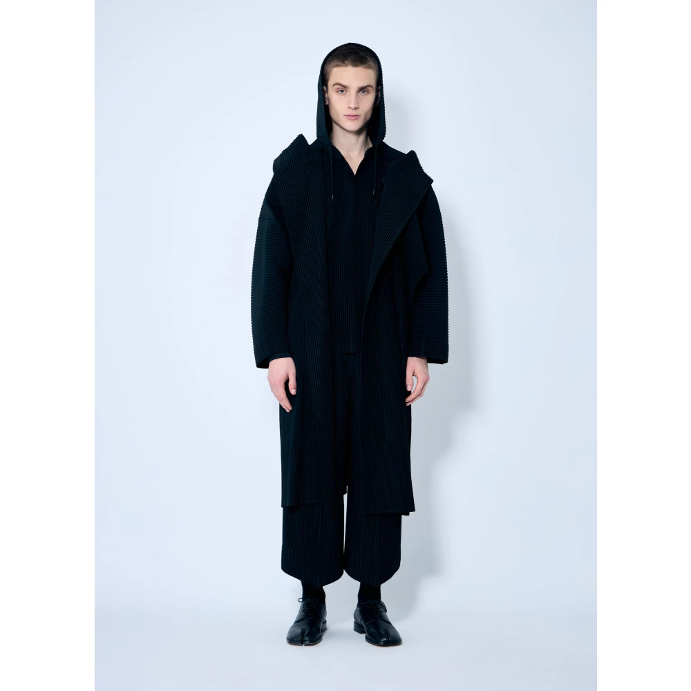 Issey Miyake Geplooide capuchontrui Black Heren
