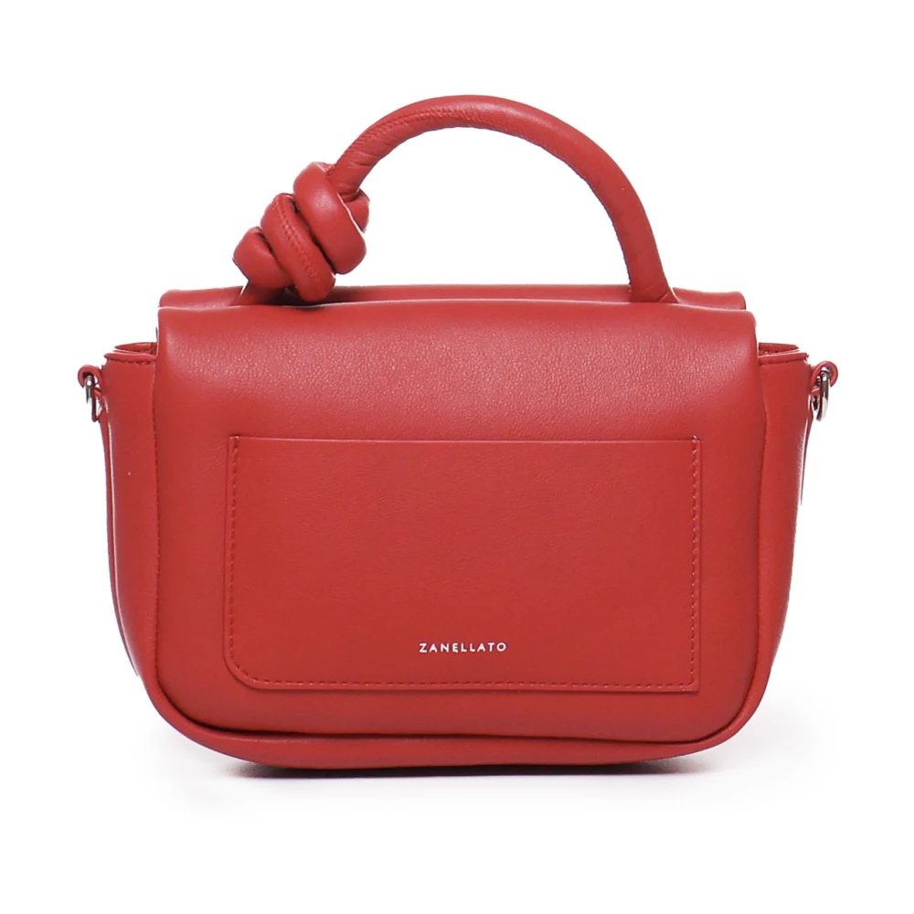 Zanellato Rode Leren Schoudertas met Klep Red Dames