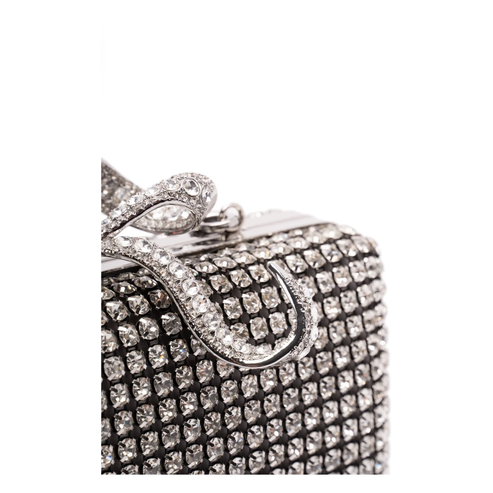 Self Portrait Diamant Kristal Clutch Tas Gray Dames