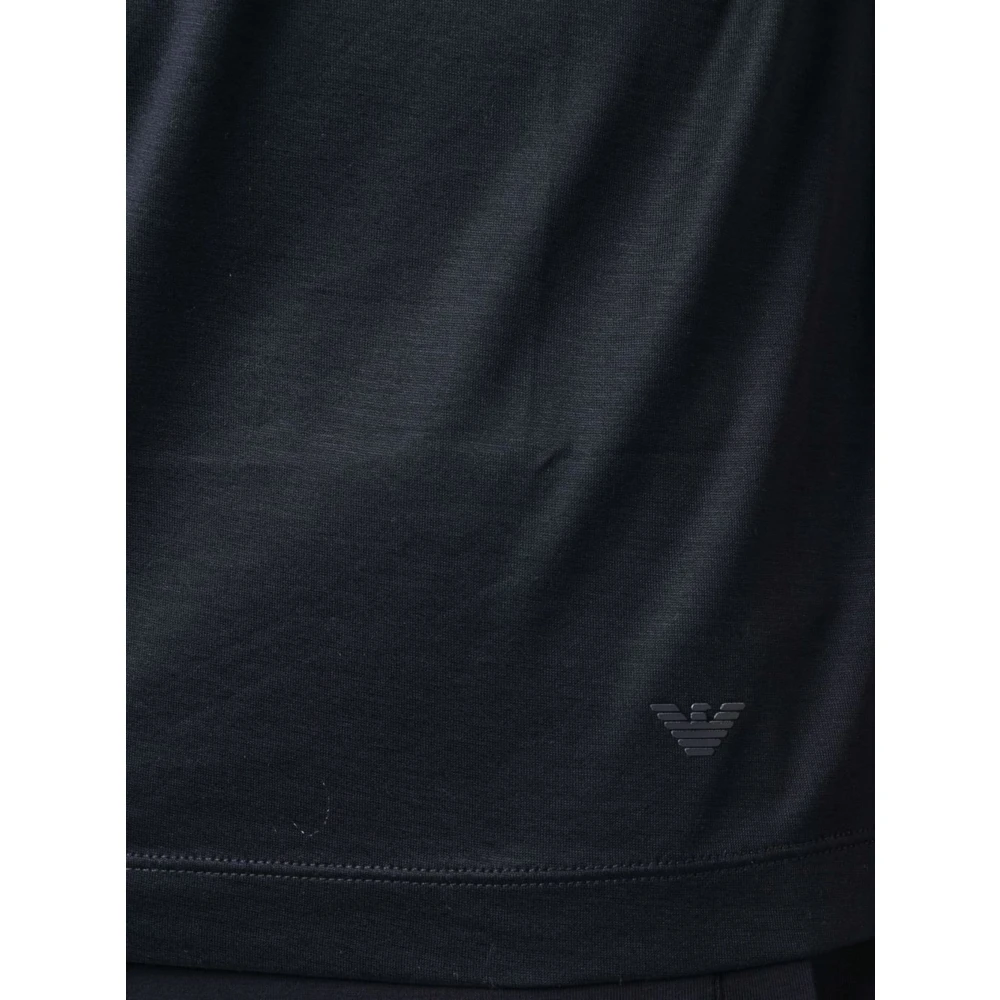Emporio Armani Lyocell Katoen T-shirt Blue Heren