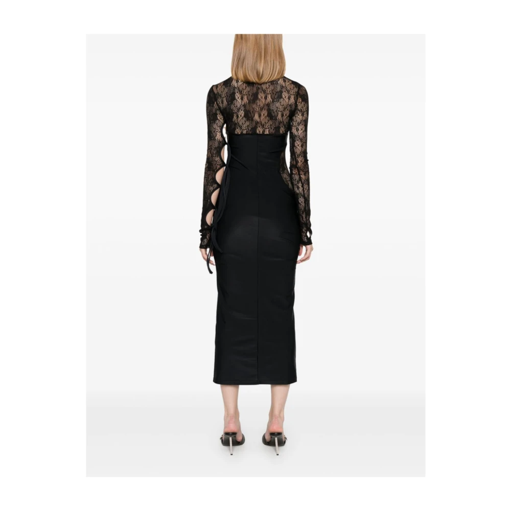 Versace Jeans Couture Zwarte Jurk Aw24 Damesmode Black Dames
