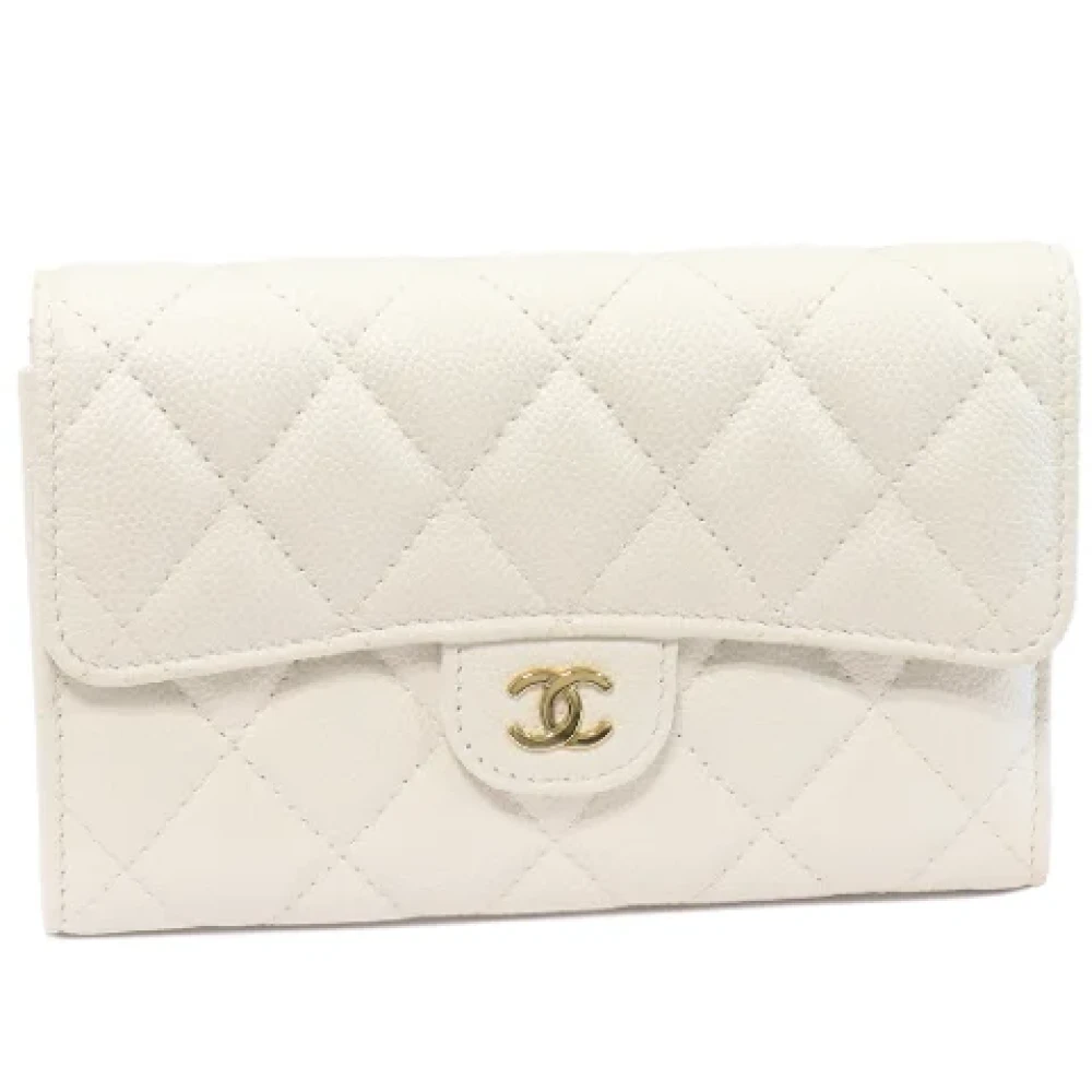 Chanel Vintage Pre-owned Leather wallets White Dames