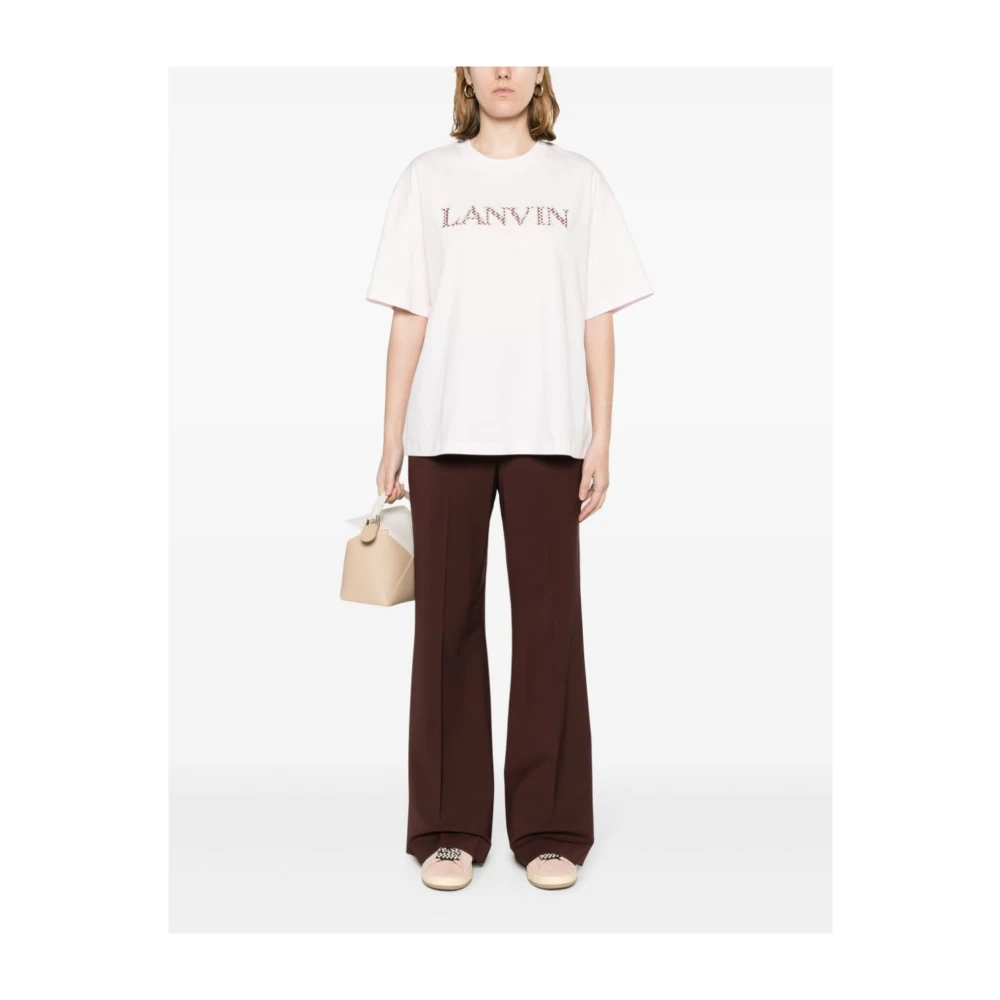 Lanvin Zachte Jersey Logo T-shirts en Polos Pink Dames