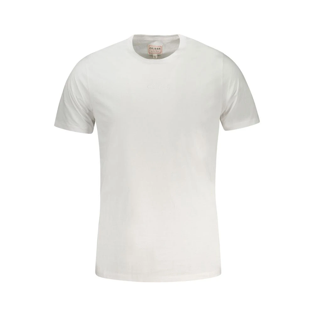 Guess Geborduurd Logo Katoenen T-shirt White Heren