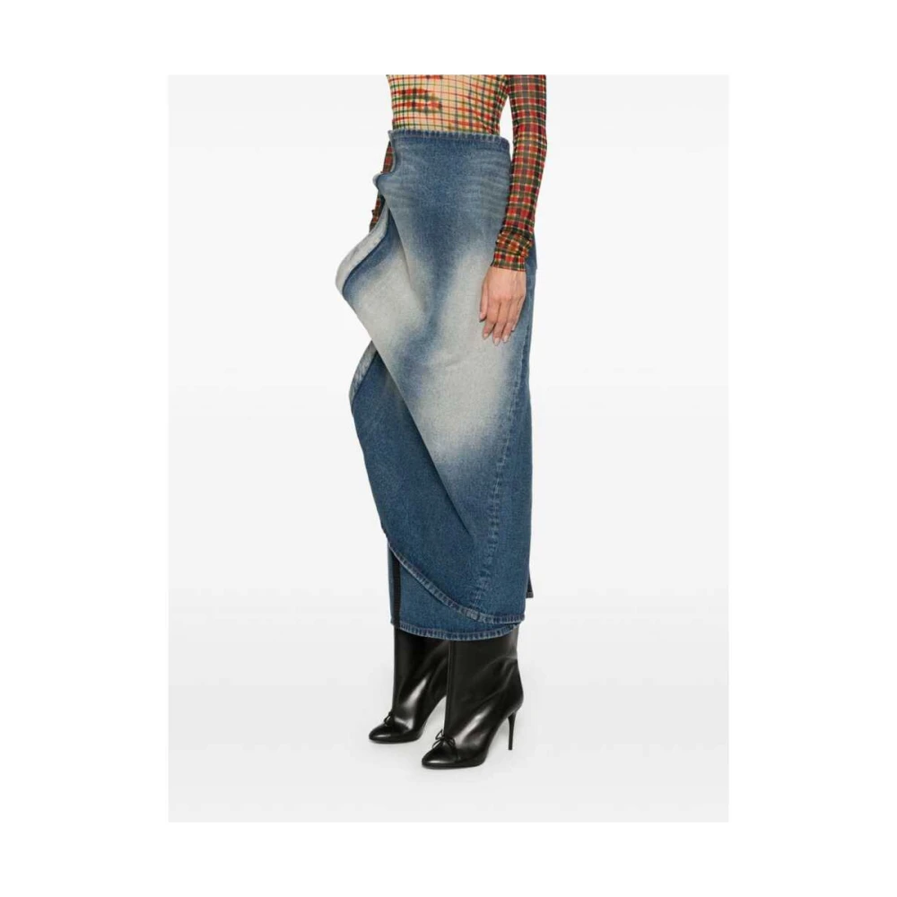 Y Project Denim Rok met Touch-Strap Sluiting Blue Dames