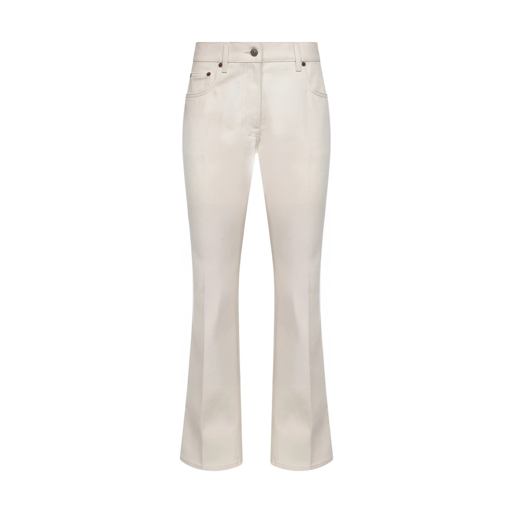Valentino Women's Beige Five-Pocket Flare Trousers