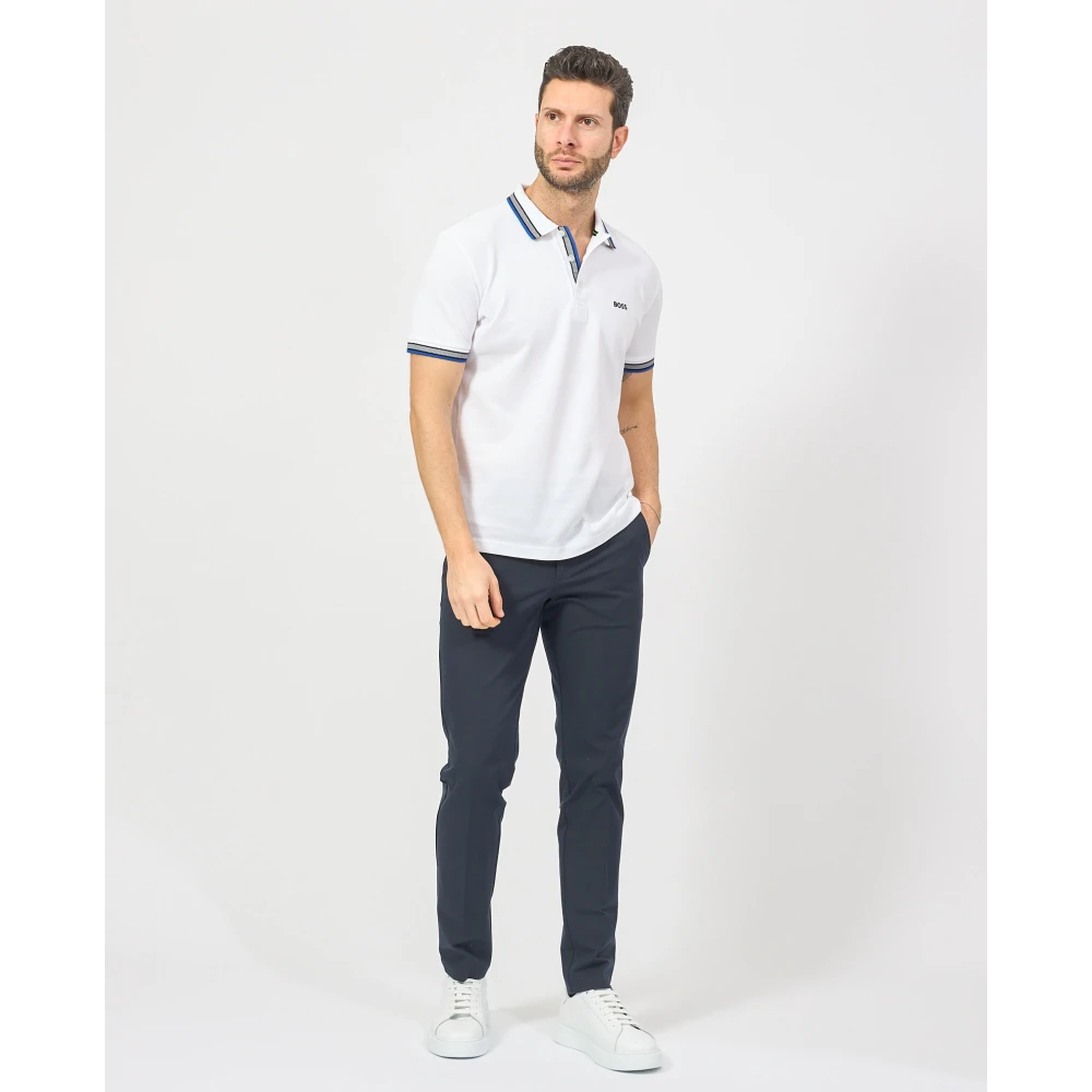 Hugo Boss Polo met Contrastbies White Heren