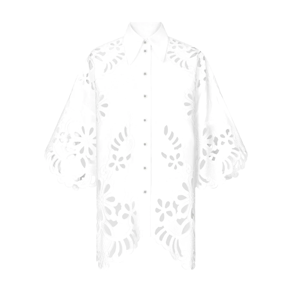 Dolce & Gabbana Casual Katoenen Overhemd in Blauw White Dames