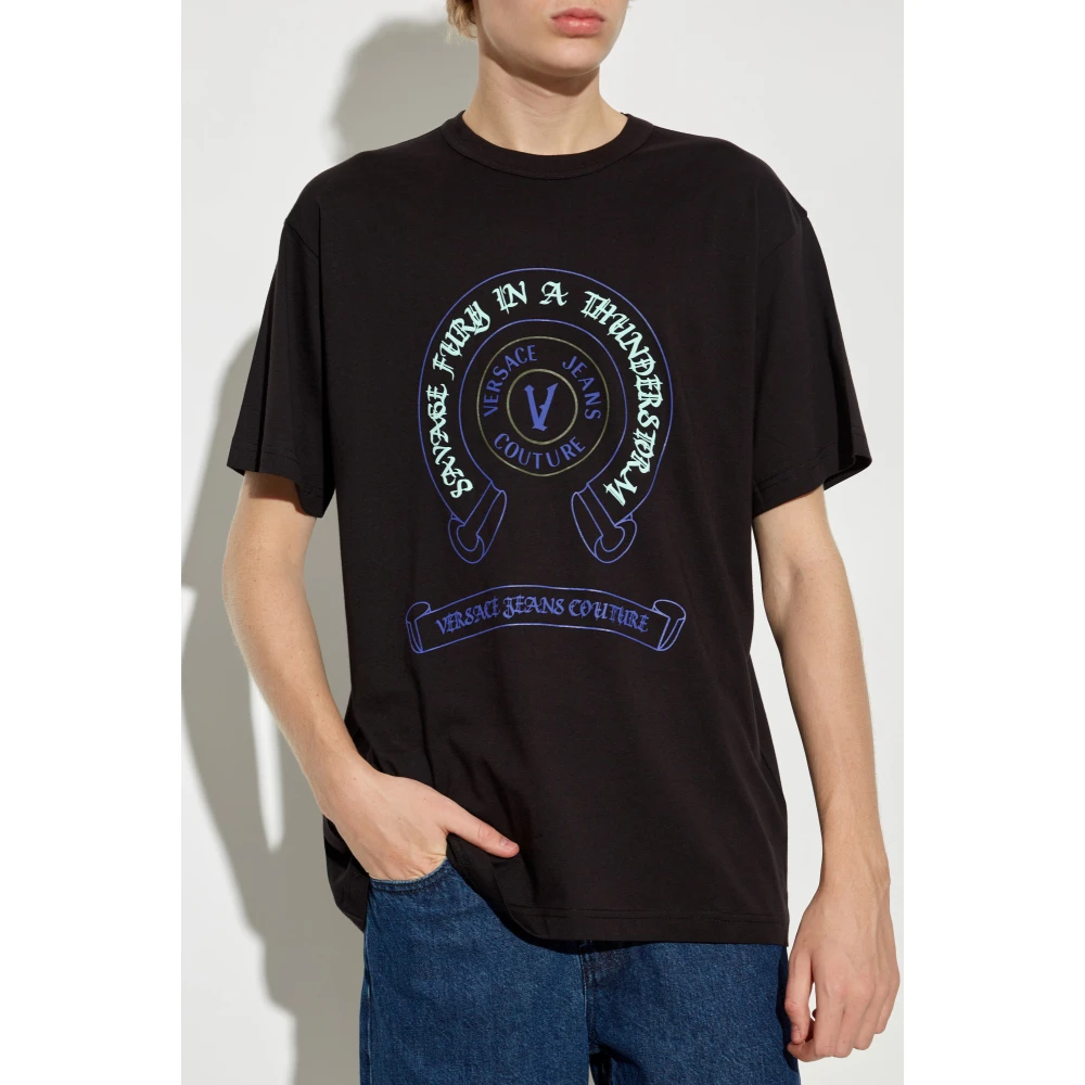Versace Jeans Couture T-shirt met logo Black Heren
